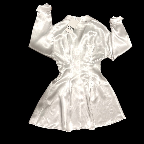 ZARA SATIN EFFECTS SHIRT DRESS - Picture 4 of 6